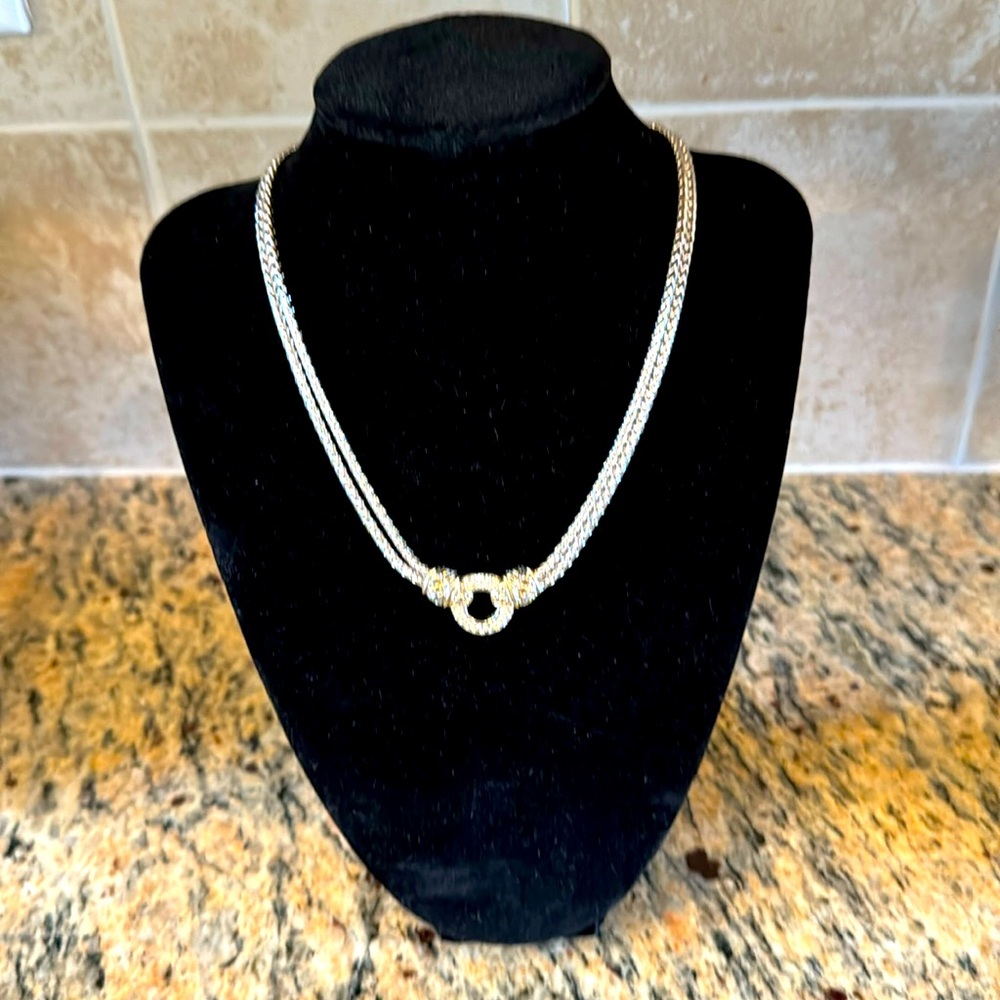 John Medeiros 15 inch necklace. Silver with gold tone. NWOT